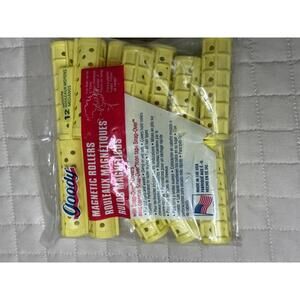 Vintage Goody Snap Over Magnetic‎ Rollers MEDIUM Hair Curlers 12pc 82368 YELLOW